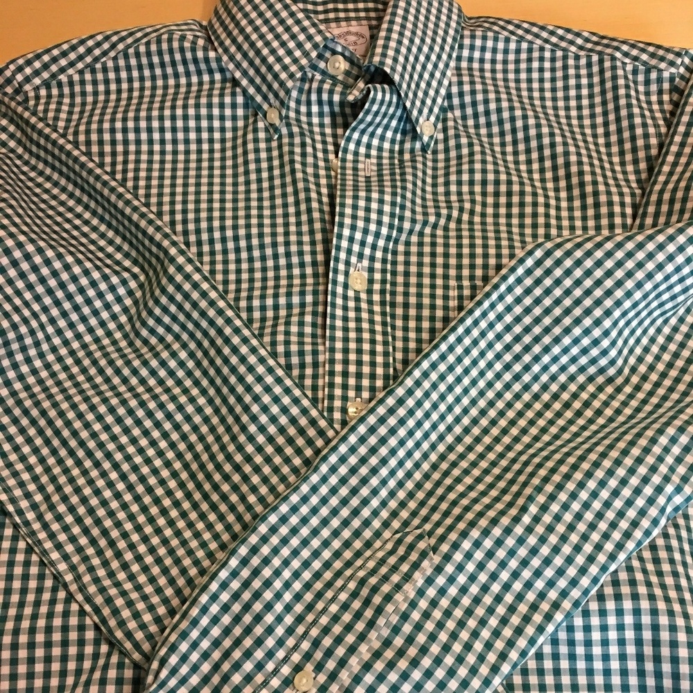Green Gingham Button Down